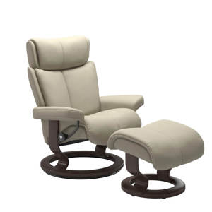 Magic Classic Chair with Footstool Leather